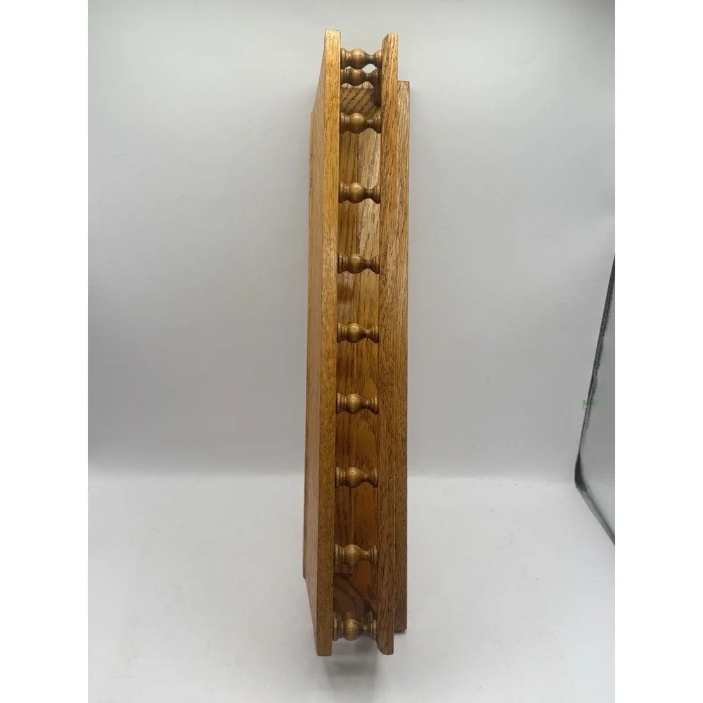 Vintage Spindle Rail Solid Oak Wood Wall Mounted Shelf 16